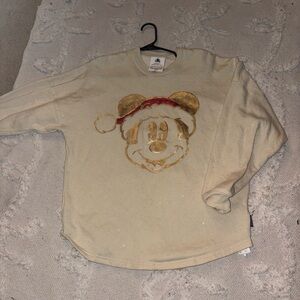 Disney Cream Sweater with Gold and Red Mickey Mouse